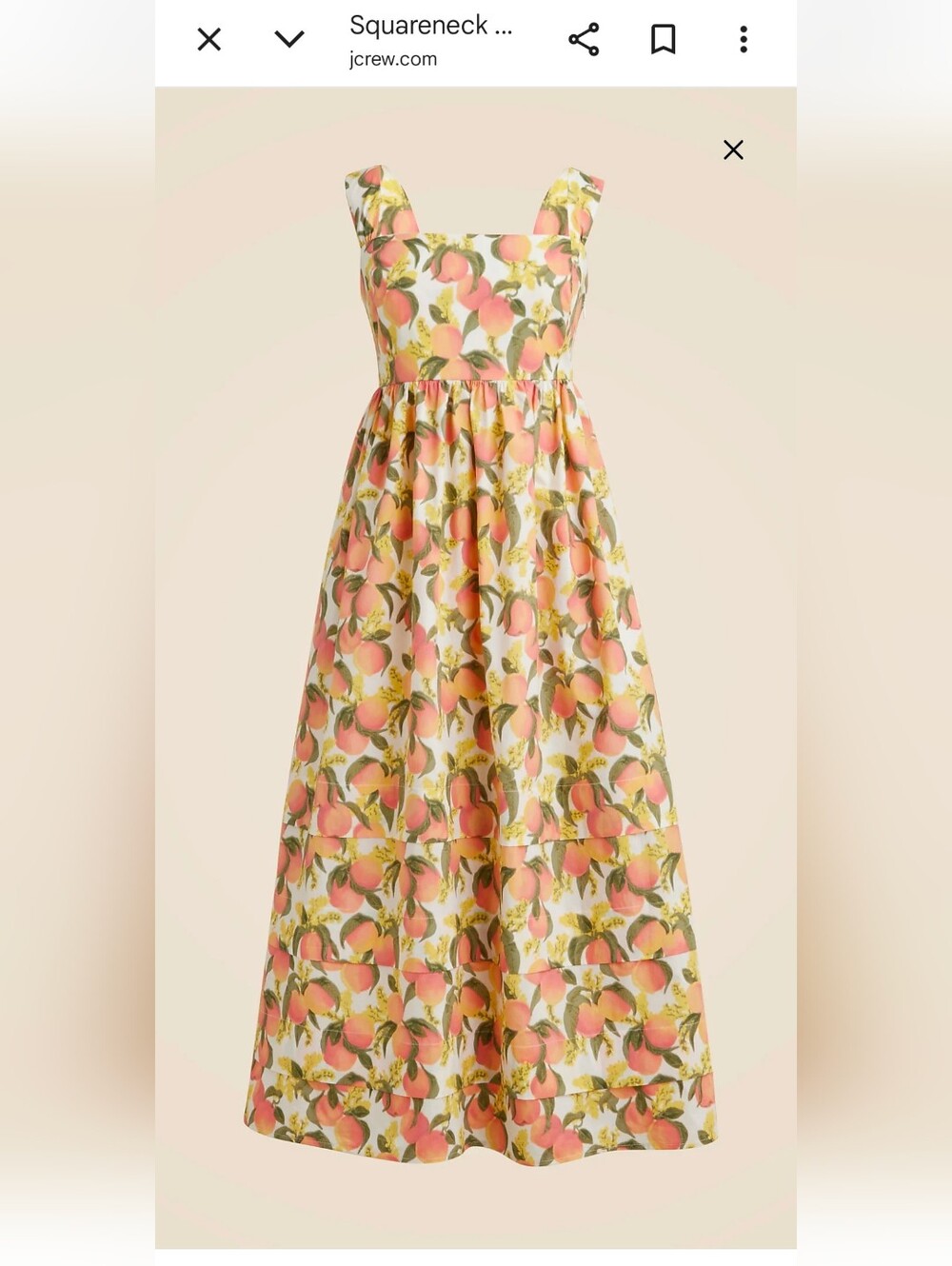 NWT J. Crew Peach Print Maxi Dress